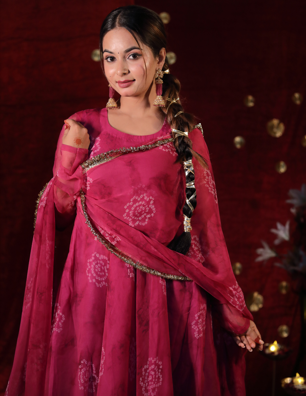 LAABH Wine georgette Umbrella cut suit.